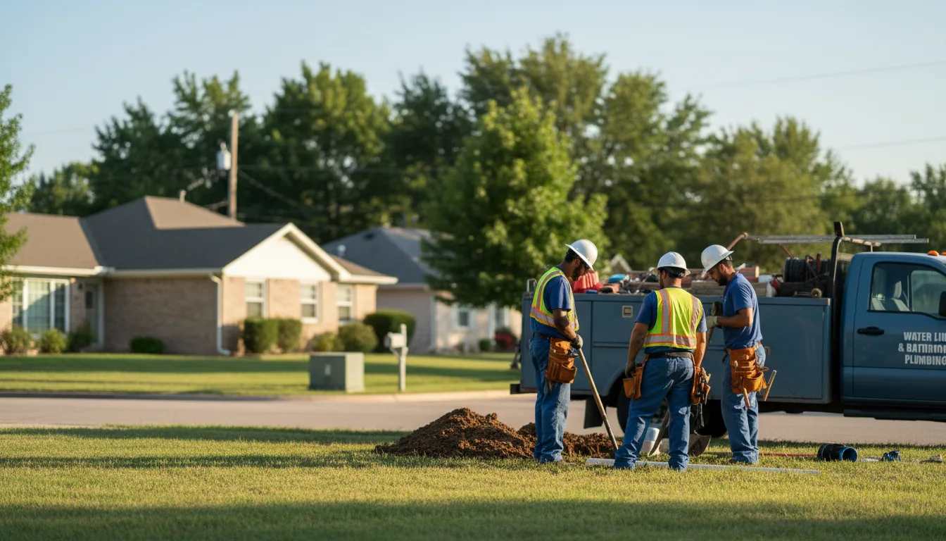 Residential water line and bathroom plumbing service in Brookpark, OH